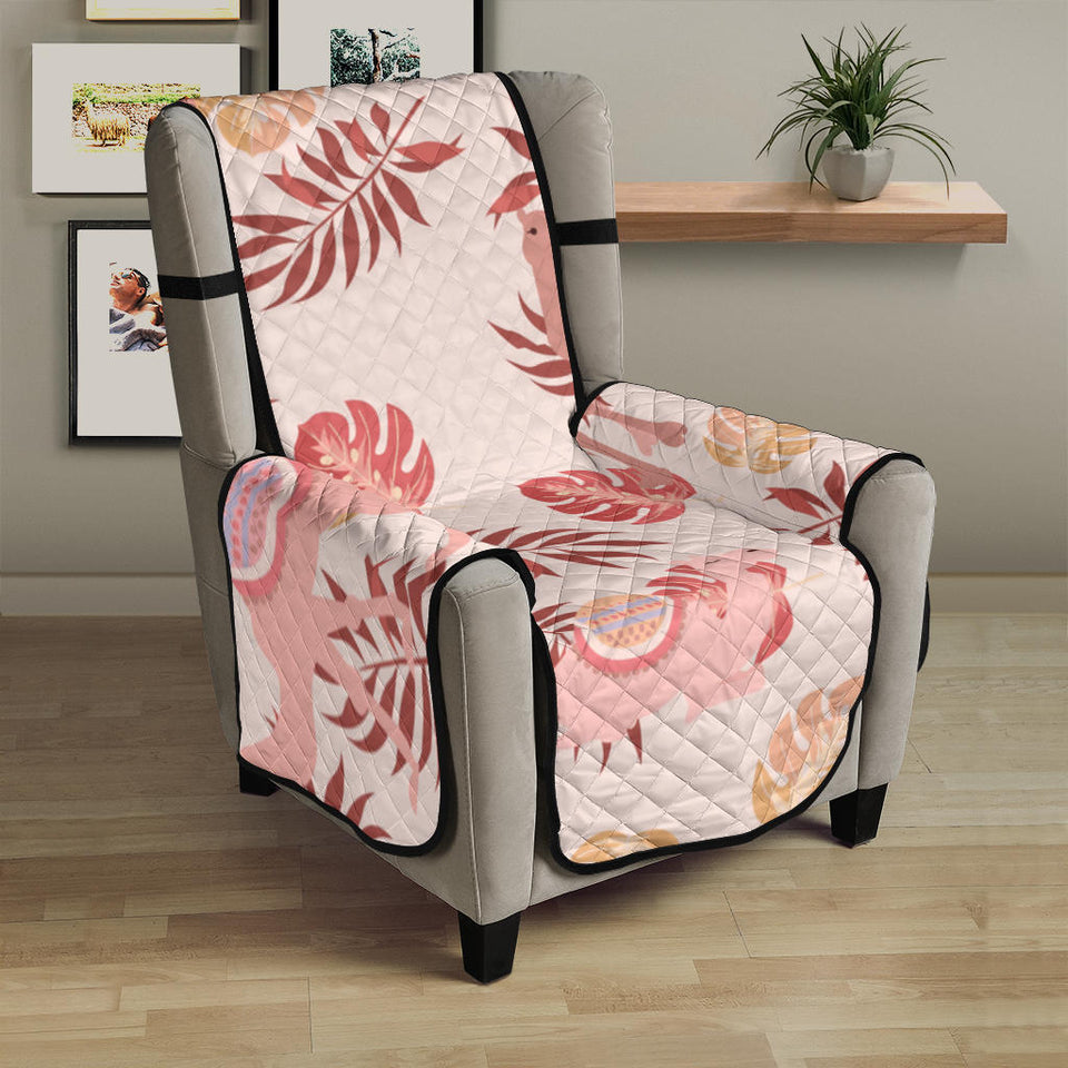 Pink Camel Leaves Pattern Chair Cover Protector
