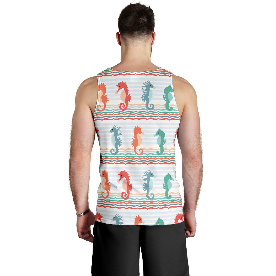 Seahorse Pattern Theme Men Tank Top