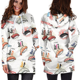 Sushi Japanese Pattern Women Hoodie Dress