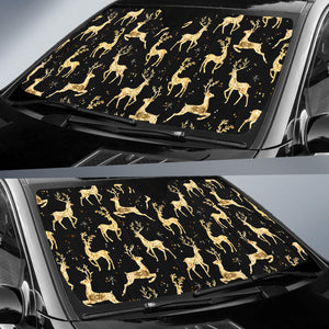 Gold Deer Pattern Car Sun Shade