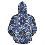 Blue Arabic Morocco Pattern Men Women Pullover Hoodie