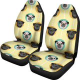 Pug Head Pattern Universal Fit Car Seat Covers