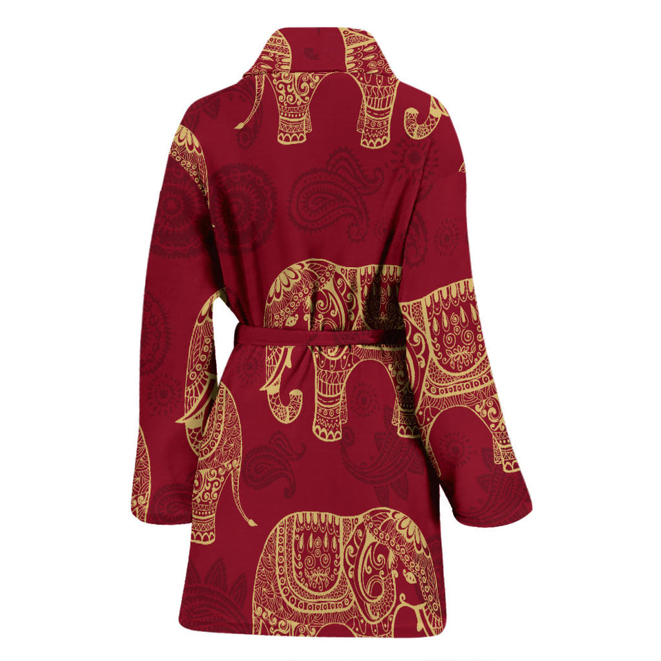 Elephant Tribal Pattern Women Bathrobe