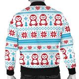 Penguin Sweater Printed Pattern Men Bomber Jacket