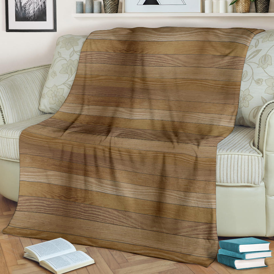 Wood Printed Pattern Print Design 02 Premium Blanket
