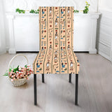 Egypt Hieroglyphics Pattern Print Design 03 Dining Chair Slipcover