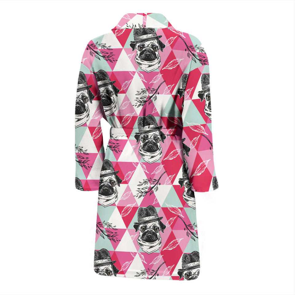 Pug Pattern Men Bathrobe