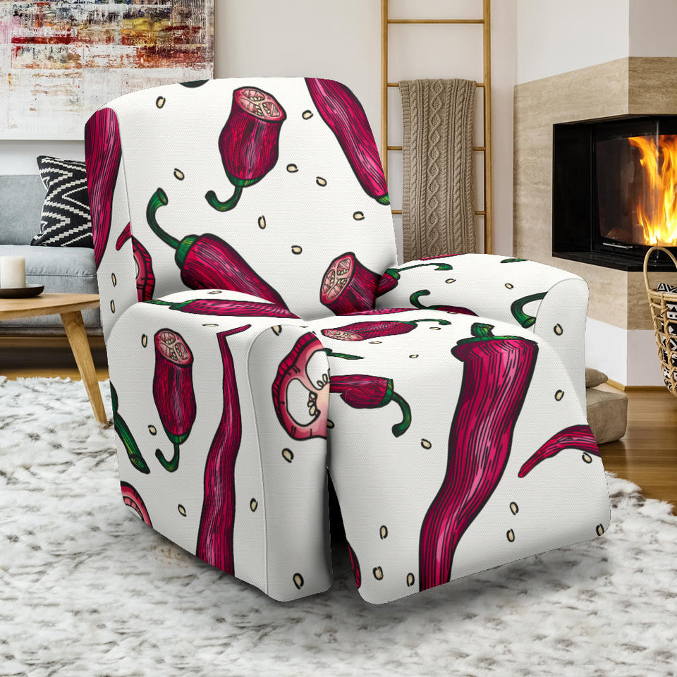 Red Chili Pattern background Recliner Chair Slipcover