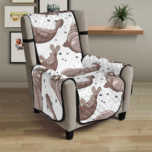 Sea Lion Pattern Background Chair Cover Protector