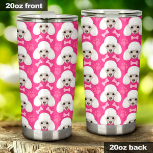 Poodle Pattern Pink background Tumbler