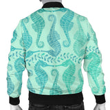 Seahorse Green Pattern Men Bomber Jacket