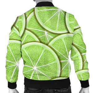 Sliced Lime Pattern Men Bomber Jacket