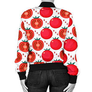 Tomato Pattern Women Bomber Jacket