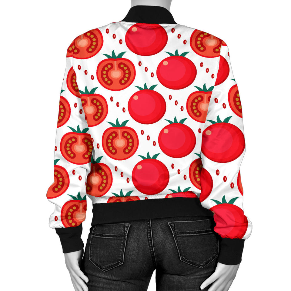 Tomato Pattern Women Bomber Jacket