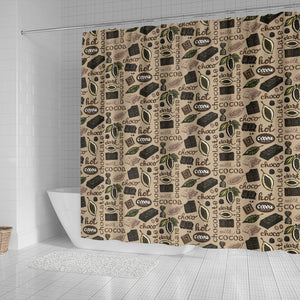 Cocoa Chocolate Pattern Shower Curtain Fulfilled In US