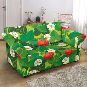 Strawberry Leaves Pattern Loveseat Couch Slipcover