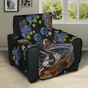 Raccoon Blueburry Pattern Recliner Cover Protector