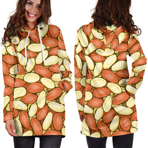 Peanut Pattern Background Women Hoodie Dress