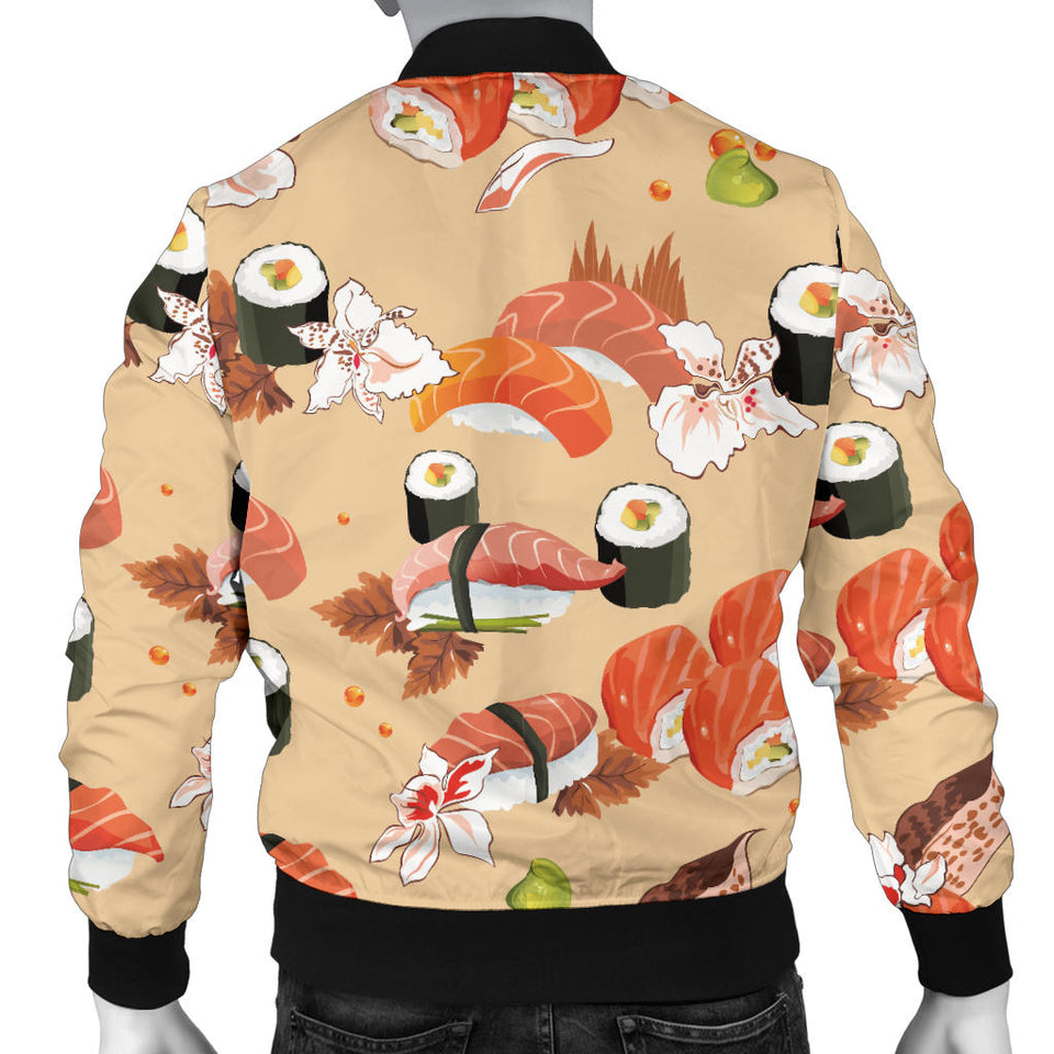 Sushi Pattern Men Bomber Jacket