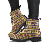 Rhino African Afro Dashiki Adinkra Kente Pattern Leather Boots