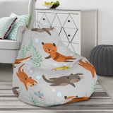 Swimming Fish Otter Pattern Bean Bag Cover