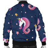 Unicorn Head Pattern Men Bomber Jacket