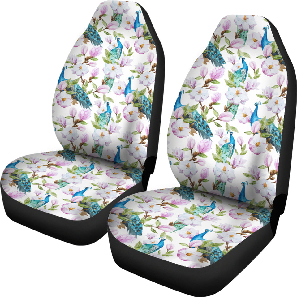 Peacock Pink Flower Pattern Universal Fit Car Seat Covers