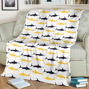 Swordfish Pattern Print Design 05 Premium Blanket
