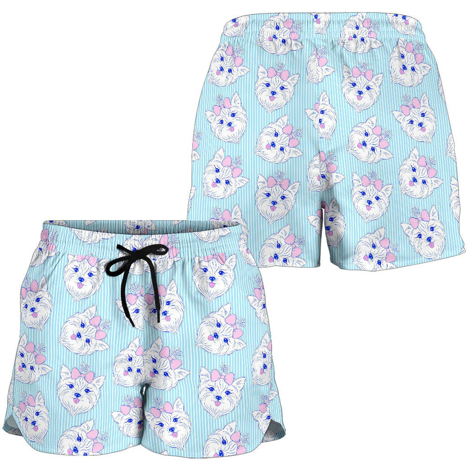 Yorkshire Terrier Pattern Print Design 01 Women Shorts