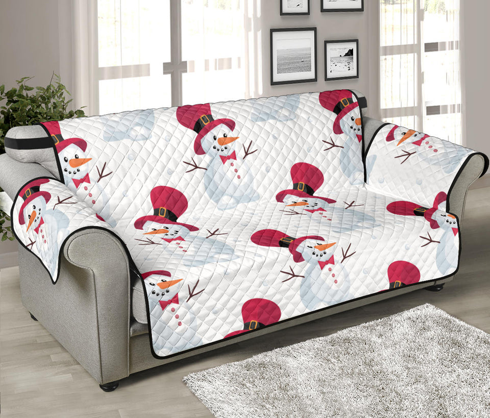 Cute Snowman Pattern Sofa Cover Protector