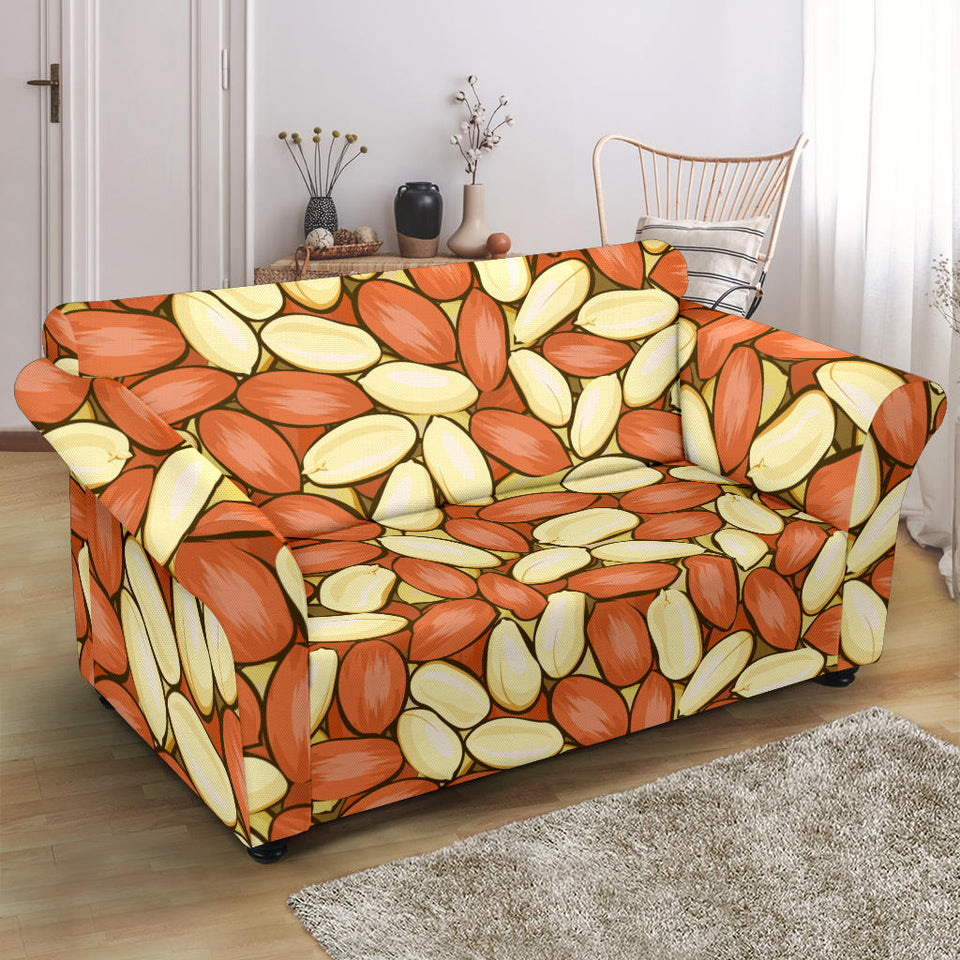 Peanut Pattern Background Loveseat Couch Slipcover