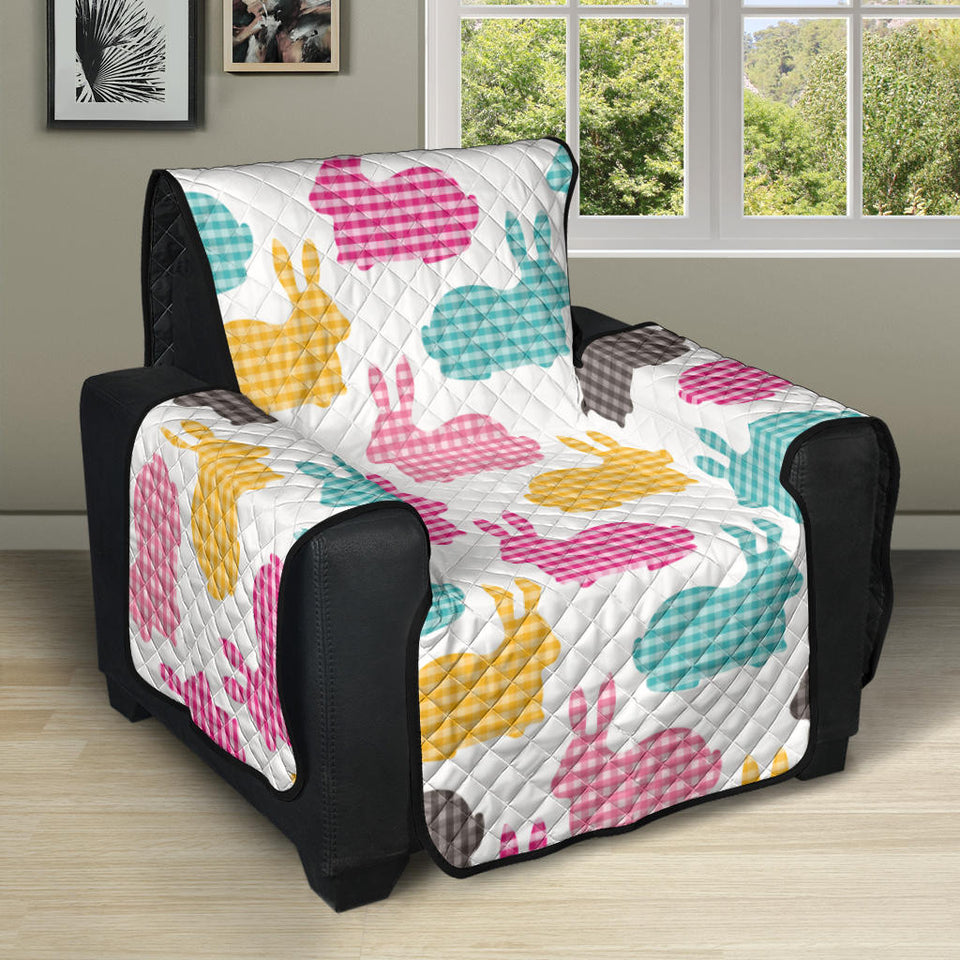 Colorful Rabbit Pattern Recliner Cover Protector