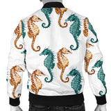 Seahorse Pattern Background Men Bomber Jacket