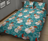 Snowman Chirstmas Pattern Quilt Bed Set