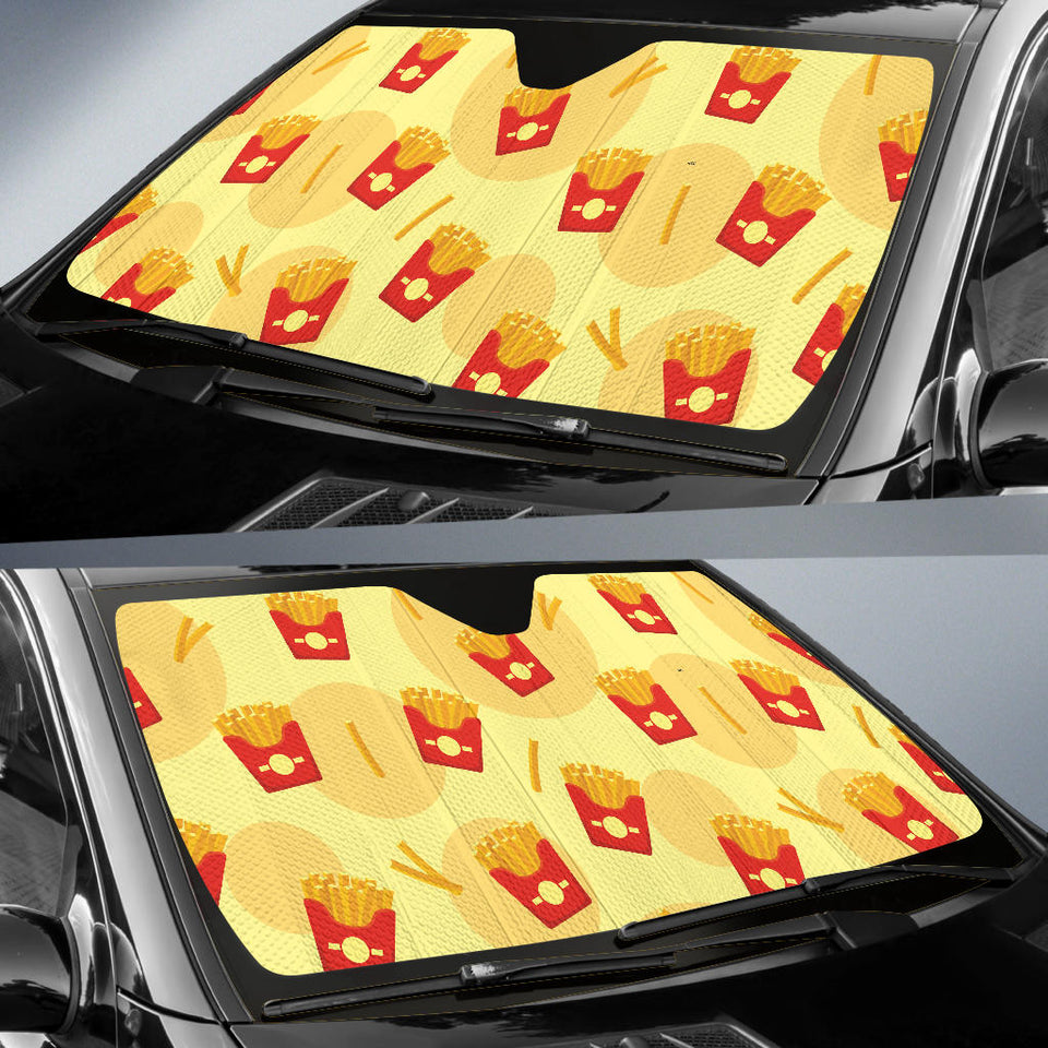 French Fries Pattern Background Car Sun Shade