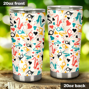 Saxophone Pattern Background Tumbler