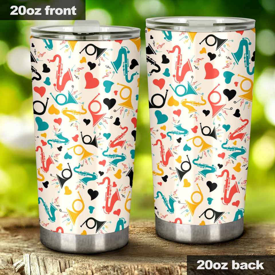 Saxophone Pattern Background Tumbler
