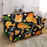 Orange Ice Orance Juice Pattern Loveseat Couch Slipcover