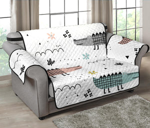 Cute Crocodile Pattern Loveseat Couch Cover Protector