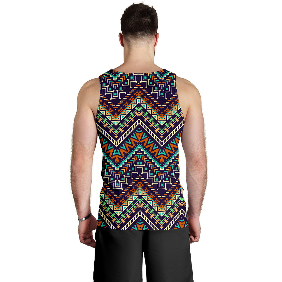 Zigzag Chevron African Afro Dashiki Adinkra Kente Pattern Men Tank Top