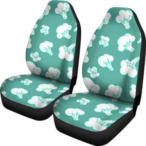 Broccoli Pattern Green background Universal Fit Car Seat Covers
