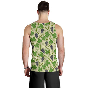 Grape Leaves Pattern Men Tank Top