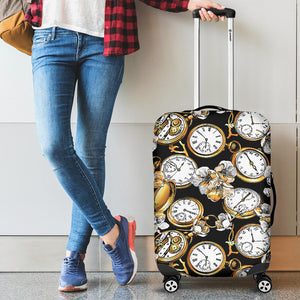 Clock Flower Pattern Luggage Covers