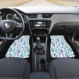 Music Notes Pattern Print Design 03 Front and Back Car Mats