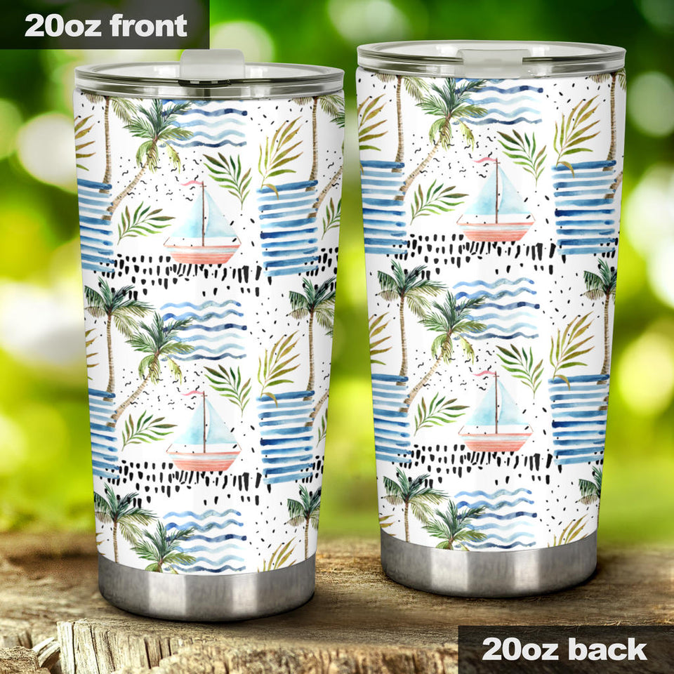 Sailboat Pattern Theme Tumbler