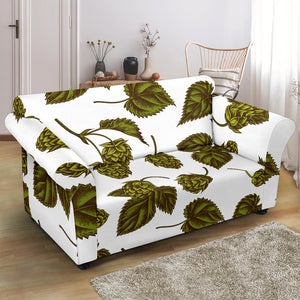 Hop Leaves Pattern Loveseat Couch Slipcover