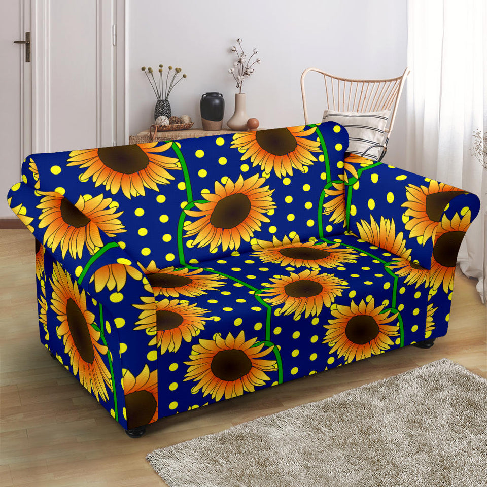 Sunflower Pokka Dot Pattern Loveseat Couch Slipcover