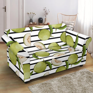 Guava Pattern Stripe background Loveseat Couch Slipcover