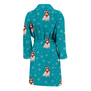 Fat Chihuahua Christmas Pattern Men Bathrobe