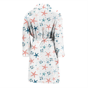 Starfish Pattern Background Men Bathrobe